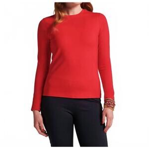 NEW FRANCES VALENTINE ballet fitted long sleeve top in red